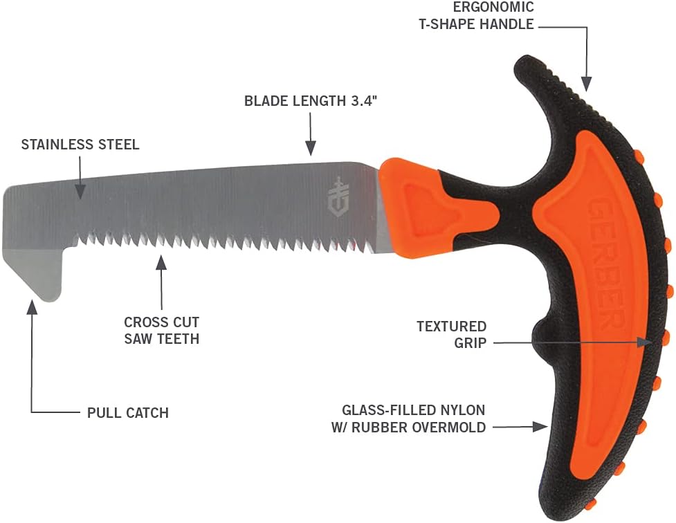Gerber Vital Pack Compact Folding Saw for Camping and Survival with Sheath