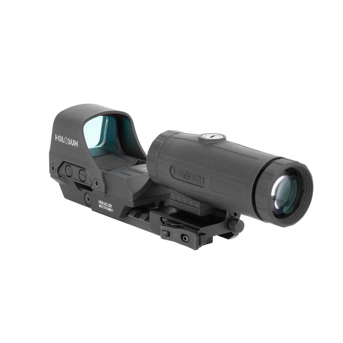 HOLOSUN 510C & HM3X Combo RED/Green Multi-Reticle Circle Dot Open Reflex Sight w/3x Flip-to-Side Magnifier 510C-HM3X