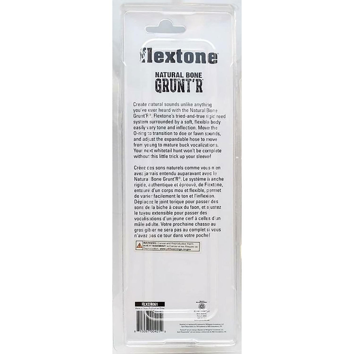 Flextone Hunting Realistic Mature & Young Buck Sounds Natural Bone Grunt’R Easy To Use Whitetail Deer Game Call