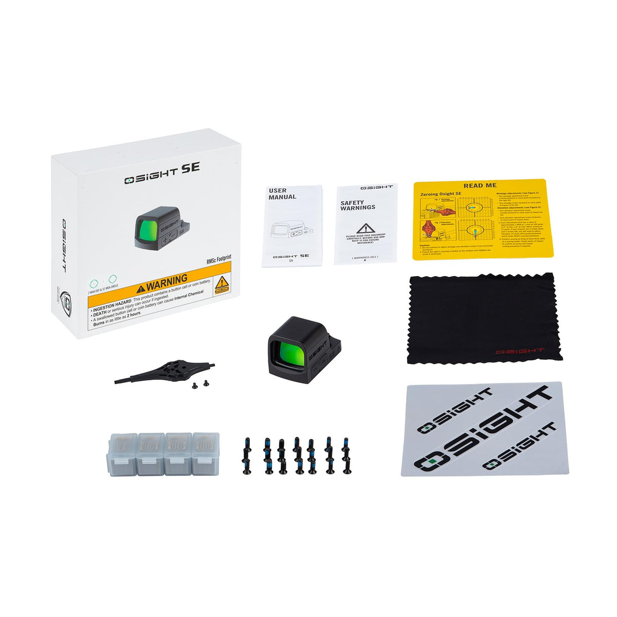 OSIGHT SE Enclosed Red/Green Dot, 2 & 32 MOA Multi-Reticle or 6 MOA Dot