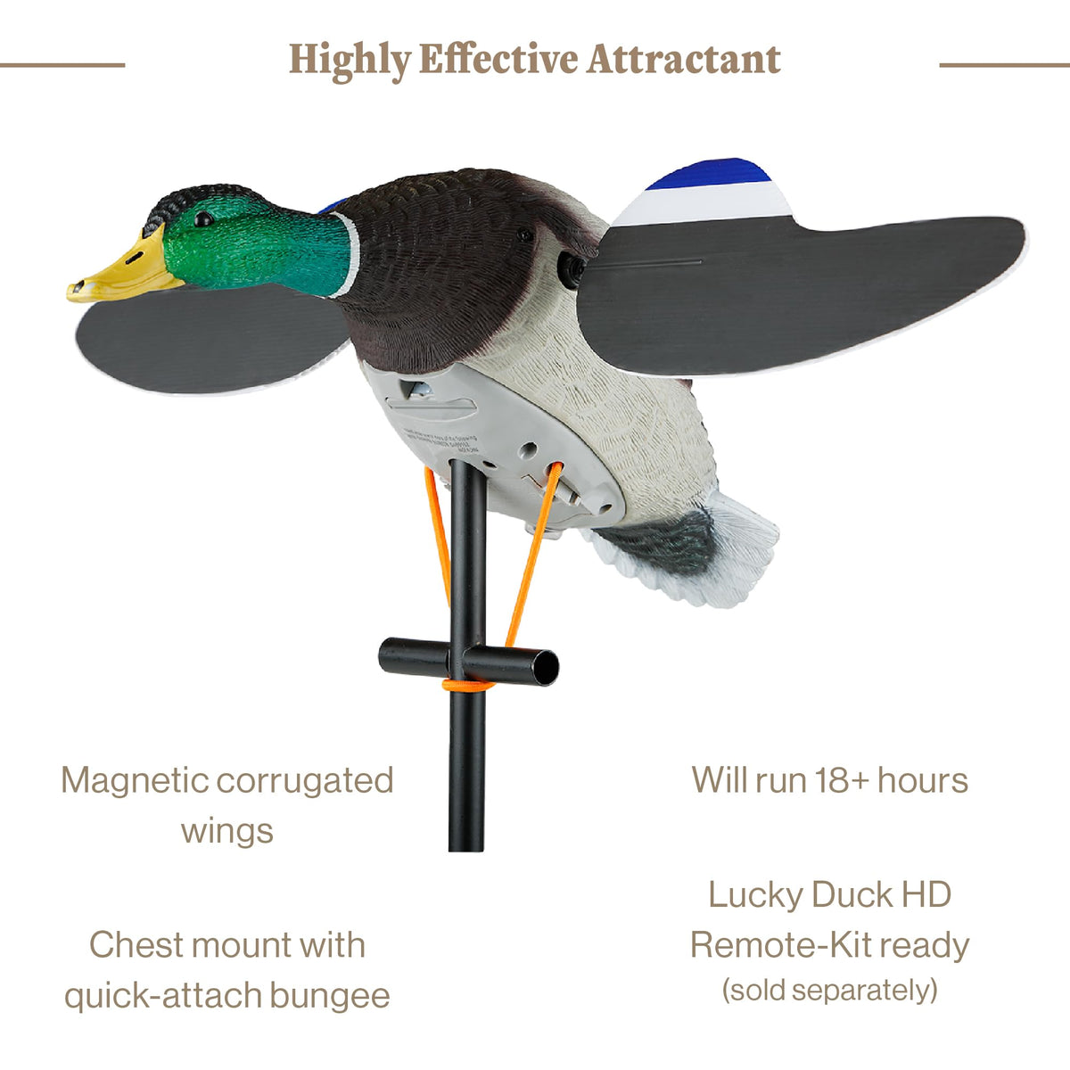 Lucky Duck Spinning Wing Motion Duck Decoys for Hunters, Lucky Junior II