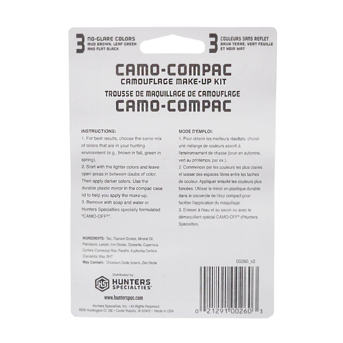 Hunters Specialties Camo-Compac 3/4/5 Color Makeup Kit - Pocket Size Long-Lasting Easy-to-Use Concealment Makeup for Hunting