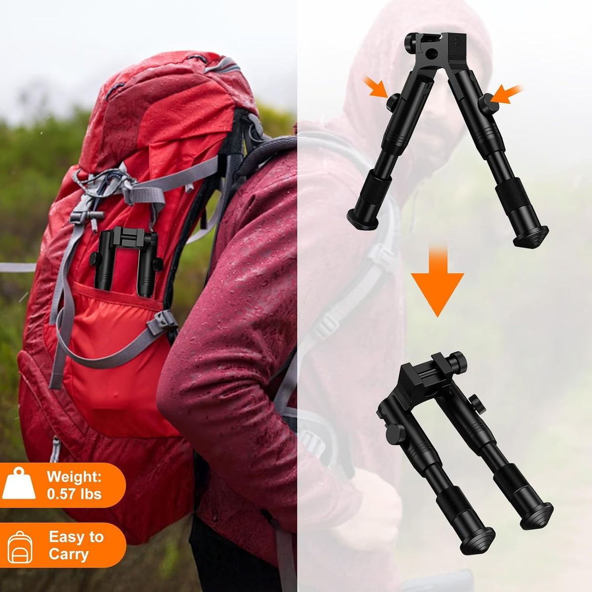 Twod Tactical Rifle Bipod -Adjustable Rifle Bipod Picatinny Rail