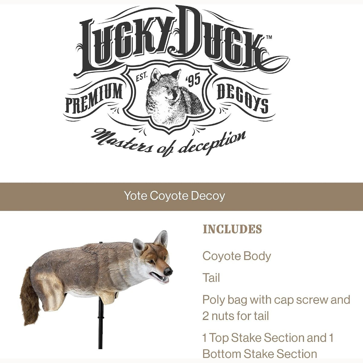 Lucky Duck Yote Coyote Decoy