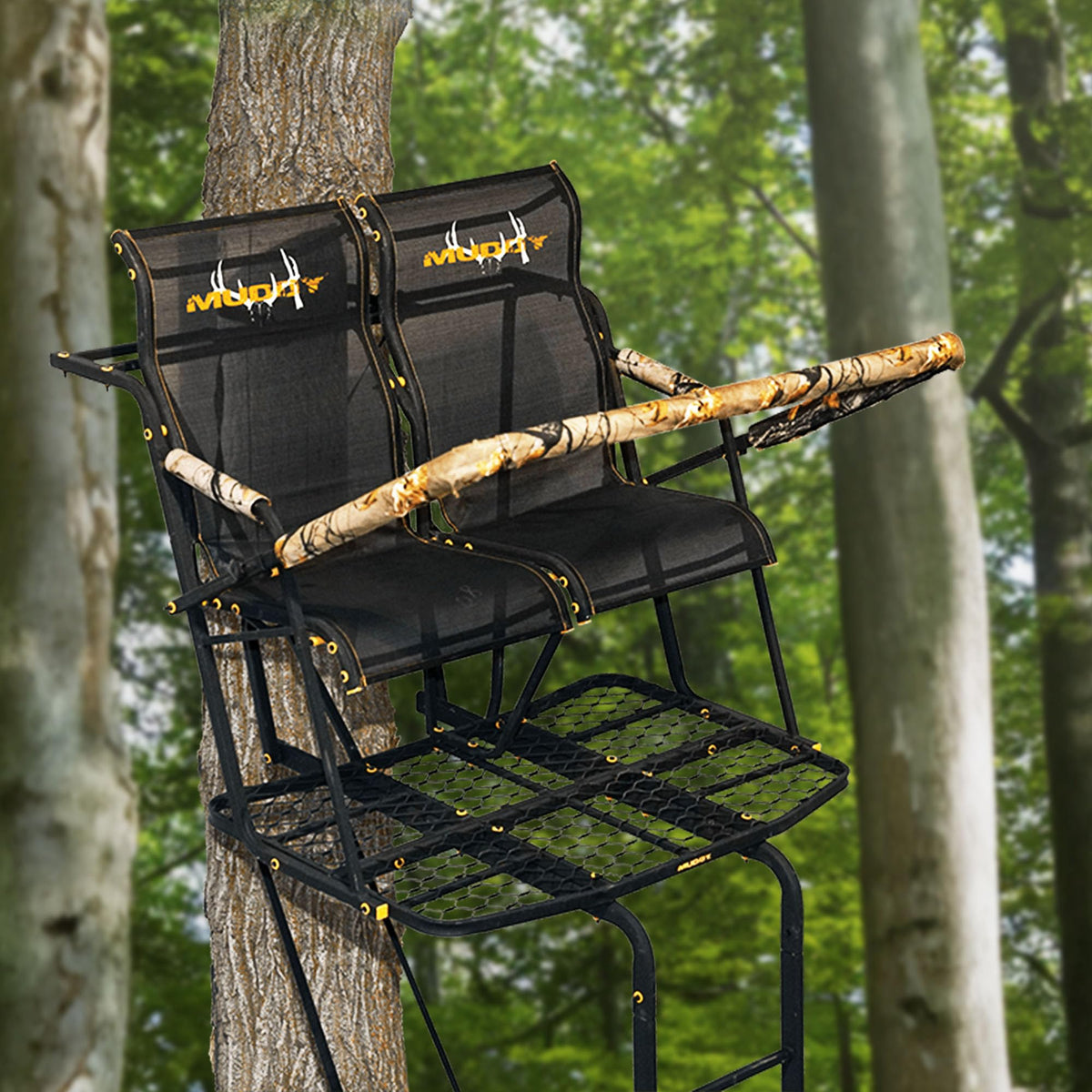 Muddy Outdoor Hunting Climbing Ladder, Tree Stand with Flex-Tek Seat and Steel Frame