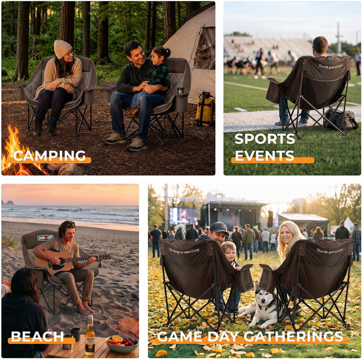 Overmont Oversized XL Camping Chair for Adults 500 lb Support