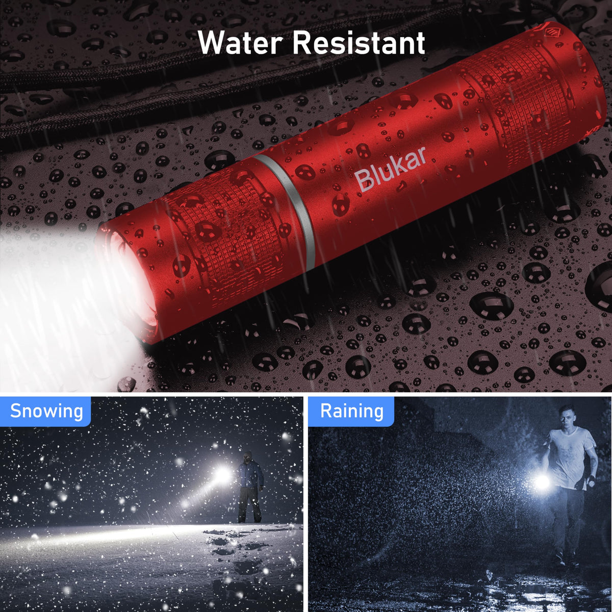 Blukar Rechargeable Flashlight, Super Bright Adjustable Focus Flashlights