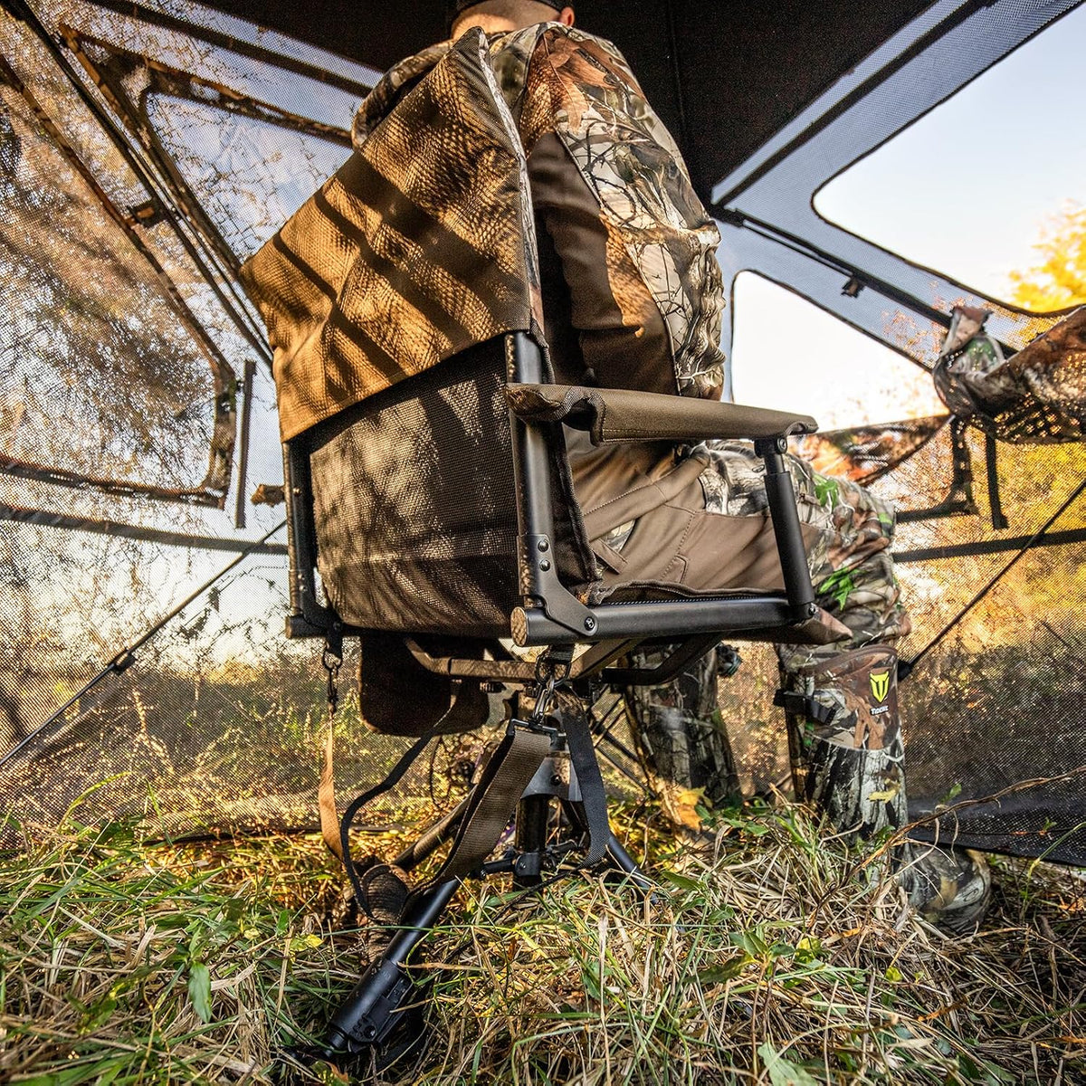 TIDEWE Hunting Chair with Seat Cover, 360° Silent Swivel Seat