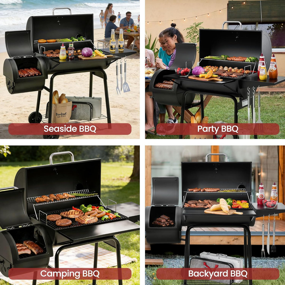 Royal Gourmet CC1830S BBQ Charcoal Grill and Offset Smoker, Outdoor Camping