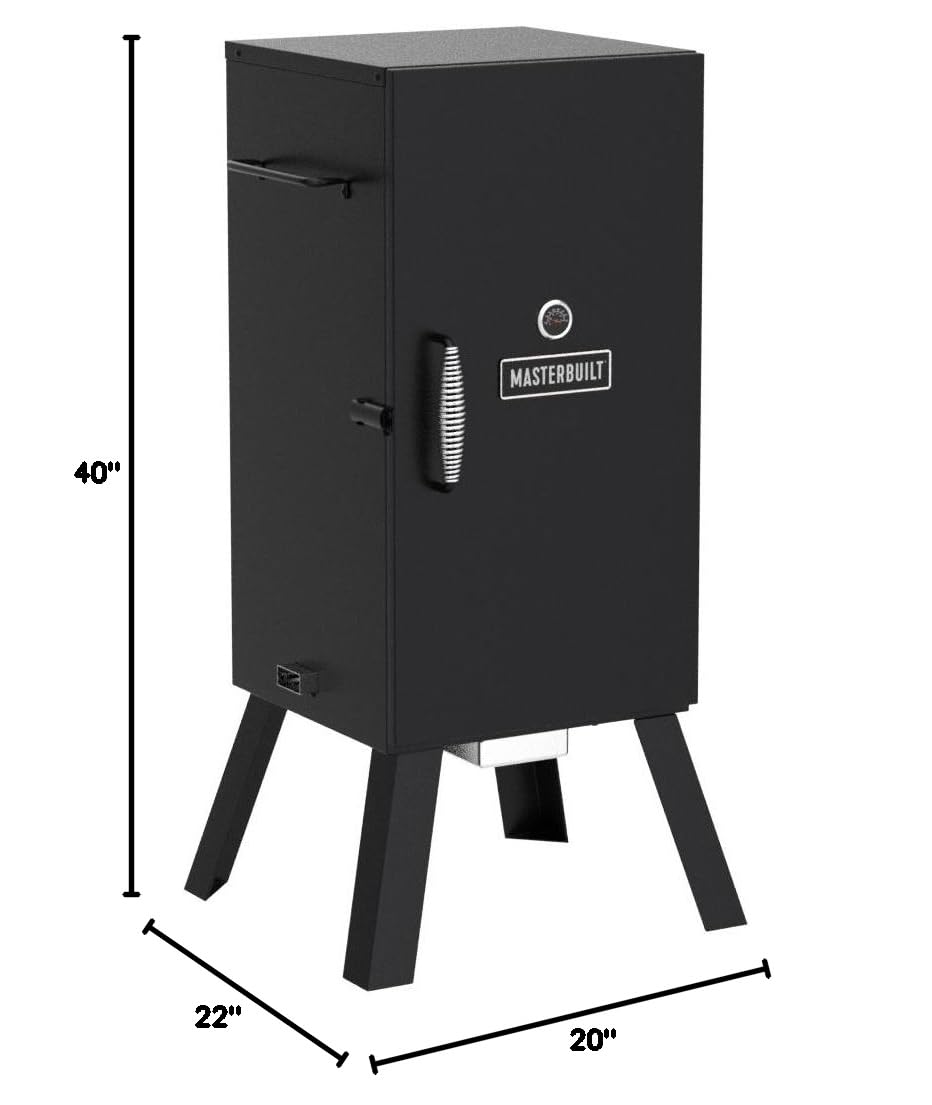 Masterbuilt® 30-inch Digital Electric Vertical BBQ Smoker with Side Wood Chip Loader, Chrome Racks and 710 Cooking Square Inches in Black, Model MB20071117