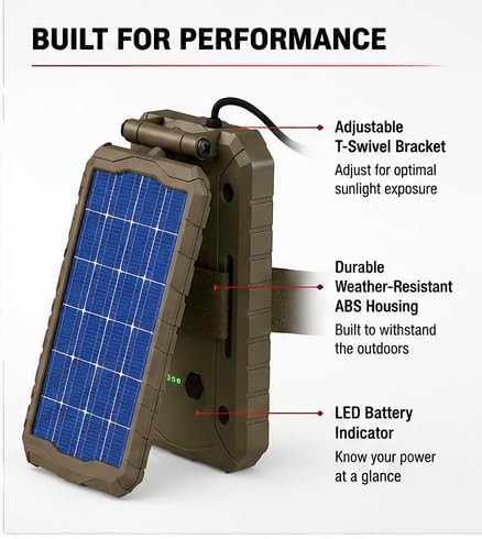 Stealth CAM Sol-Pak Solar Battery Pack, 12V Solar Power Panel, Compatible