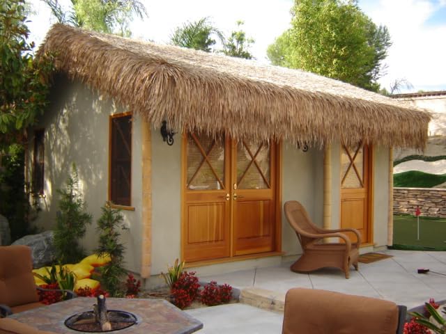 Forever Bamboo Mexican Palm Thatch Roof Runner Roll Duck Blind Grass Tiki Hut Thatch Duck Boat Blinds Palapa Thatch Roofing for Tiki Bar Huts 35 in H x 30 ft L