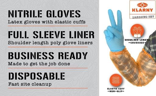 Field & Deer Gutting Dressing Gloves, Elk Hunting Gloves, Long Length, 10Pk