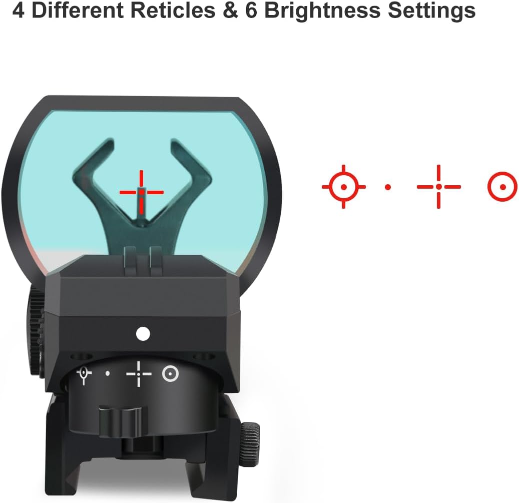 Feyachi Reflex Sight, Multiple Reticle System Red Dot Sight with Picatinny Rail Mount, Absolute Co-Witness