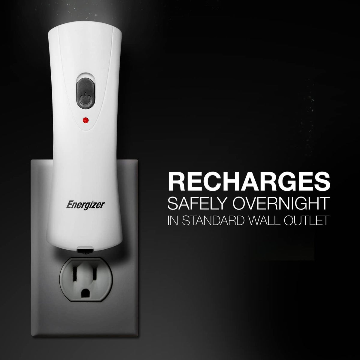 Energizer Auto-On LED Flashlights Rechargeable (3-Pack) for Home Power Failure, Plug in LED Flashlight for Power Outage, Night Light, Hurricane Preparedness