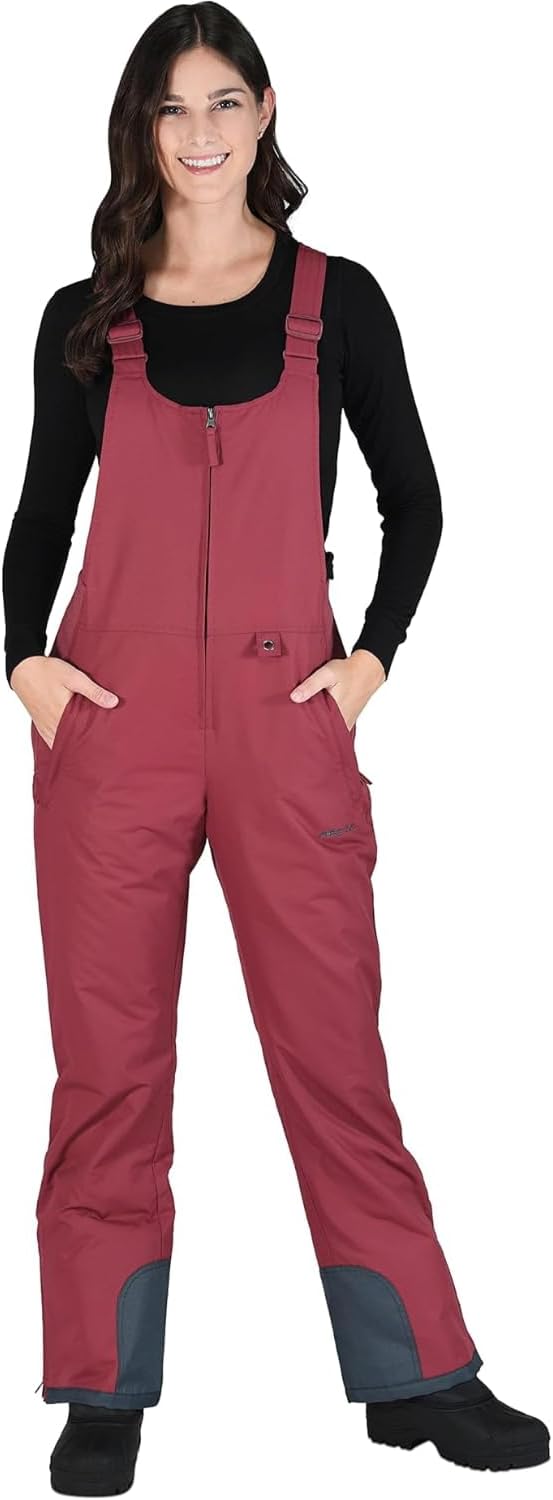 Arctix Women's Essential Insulated Ski Bibs, Water Resistant Snow Pants for Skiing & Snowboarding