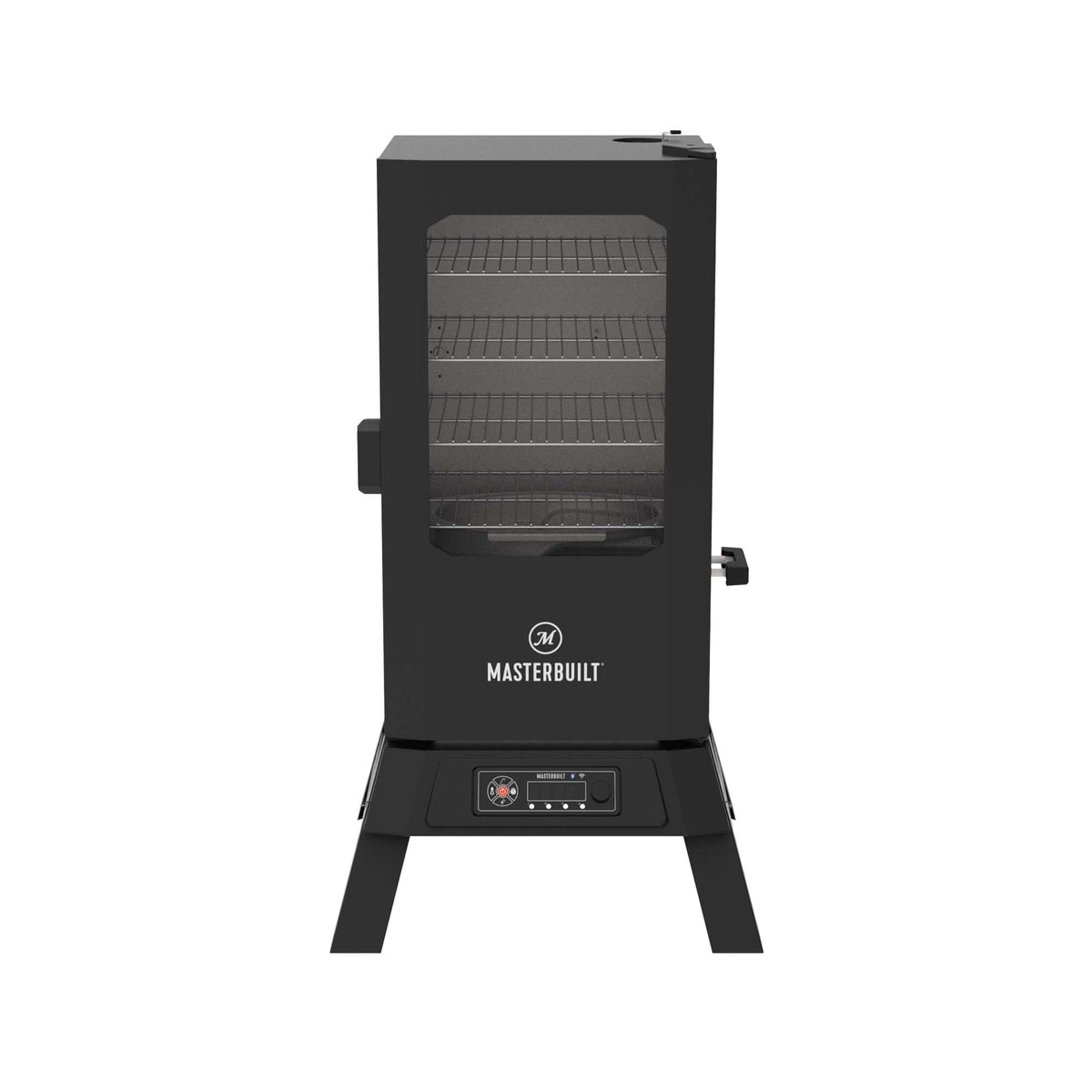 Masterbuilt® 30-inch Digital Electric Vertical BBQ Smoker with Side Wood Chip Loader, Chrome Racks and 710 Cooking Square Inches in Black, Model MB20071117