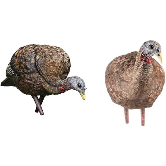 AVIAN-X LCD Feeder Hen AVX8007 & Breeder Hen AVX8008 Turkey Decoys | Realistic Lifelike Collapsible Standing Hunting Decoys with Carry Bag & Stake