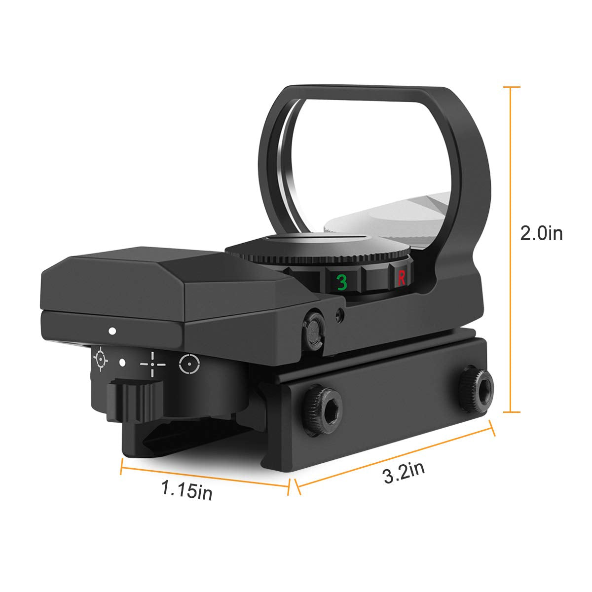 Feyachi Reflex Sight - Adjustable Reticle (4 Styles) Both Red and Green in one Sight!