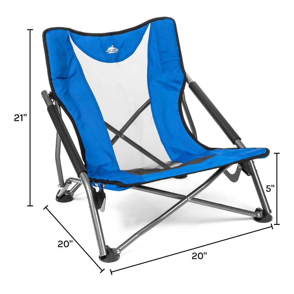 Cascade Mountain Tech Folding Camp Chair for Camping, Beach, Picnic, Barbqeues, Sporting Events with Carry Bag