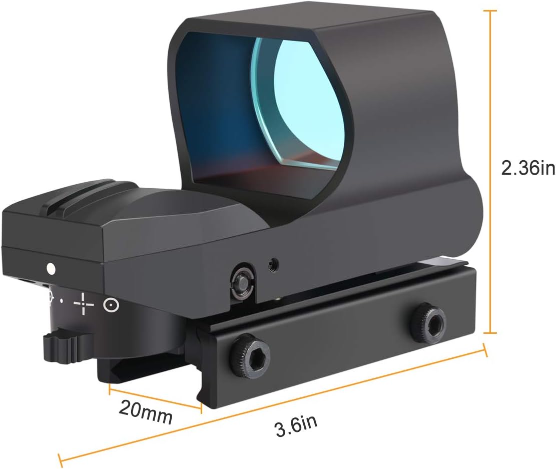 Feyachi Reflex Sight, Multiple Reticle System Red Dot Sight with Picatinny Rail Mount, Absolute Co-Witness