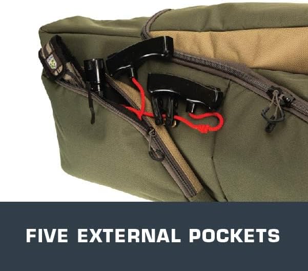 Allen Company Titan Copperhead Crossbow Case - Tricot Design - Fits 15-Inch Scoped Narrow Limb Crossbows - Pockets for Bolts, Quivers, and Other Archery Accessories - Olive/Tan - 38" x 16"