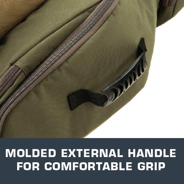 Allen Company Titan Copperhead Crossbow Case - Tricot Design - Fits 15-Inch Scoped Narrow Limb Crossbows - Pockets for Bolts, Quivers, and Other Archery Accessories - Olive/Tan - 38" x 16"