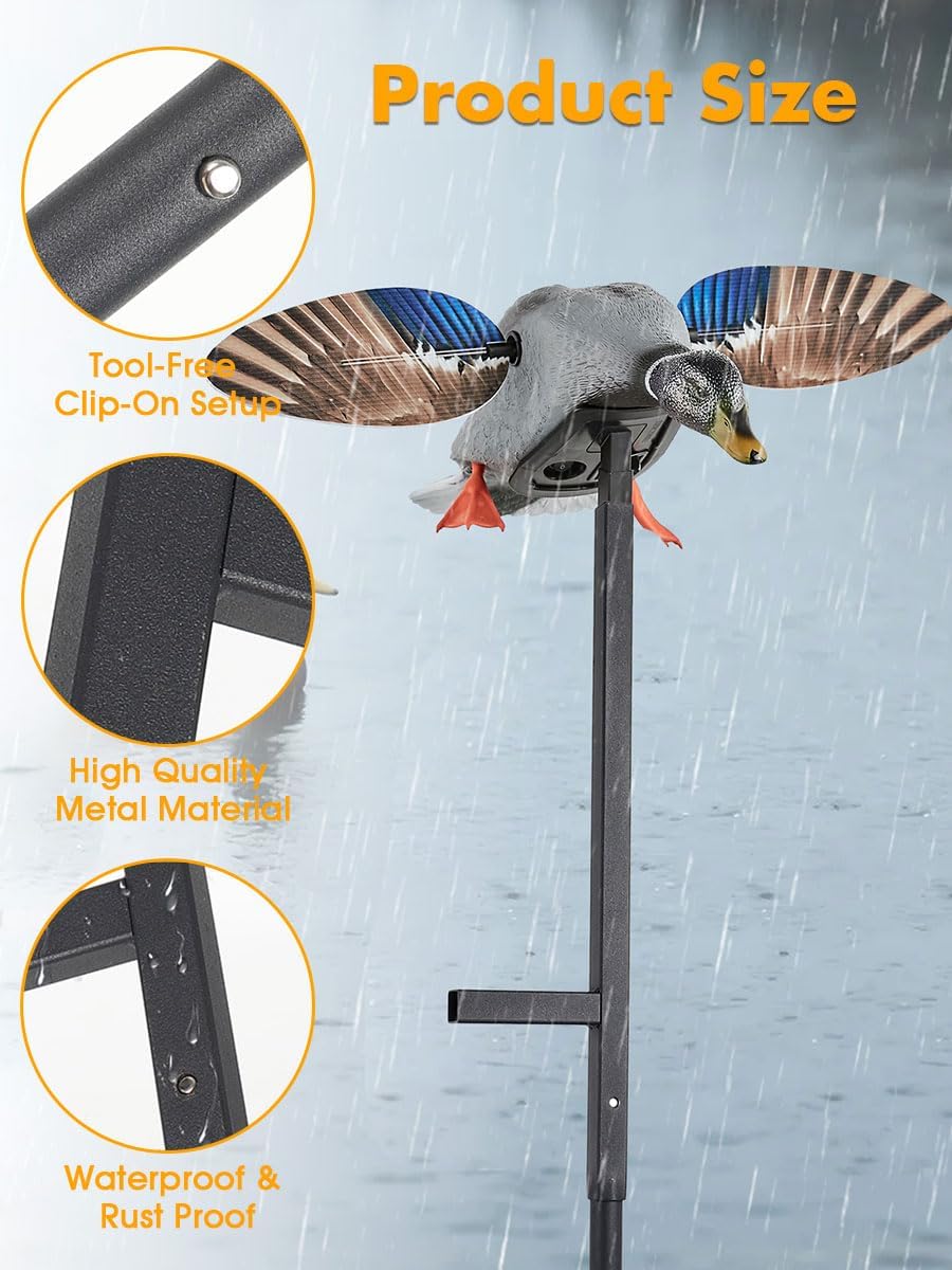 11.3ft Outdoors Ducks Decoy Extension Pole,Hunting Works with Spinning Wing Decoys,Ducks Hunting Accessories,Duck Decoys are not Included