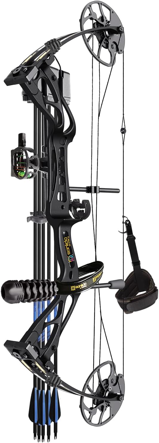 Sanlida Archery Dragon X8 RTH Compound Bow Package for Adults and Teens,18”-31” Draw Length,0-70 Lbs Draw Weight,up to IBO 310 fps,No Bow Press Needed,Limited Life-time Warranty,RH Only