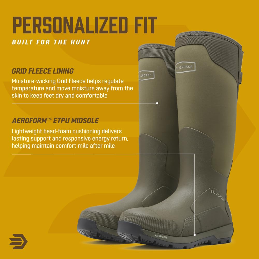 LaCrosse Burly ZXT Rubber Hunting Boots for Men, Scent Free, Waterproof