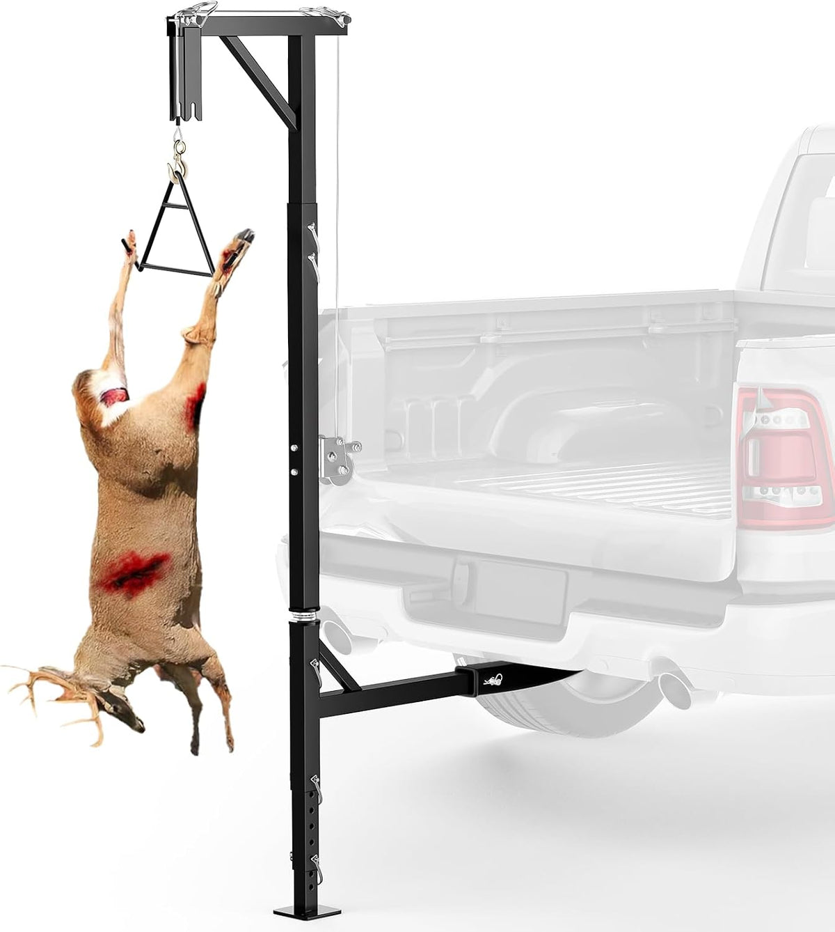 Truck Hitch Game Hoist Kit with Winch & Gambrel, 400 lb Capacity