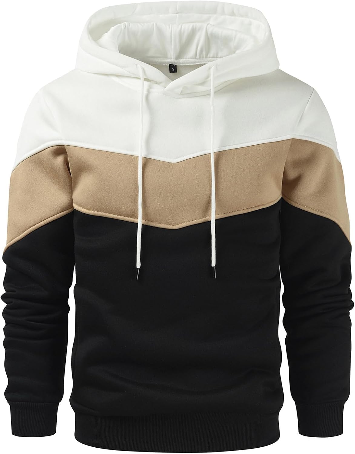 Gesean Men's Novelty Color Block Pullover Fleece Hoodie Casual Sweatshirt