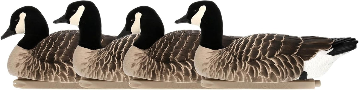 Avian X Topflight Lessers Flocked Floating Canada Goose Decoys, 4 Pack