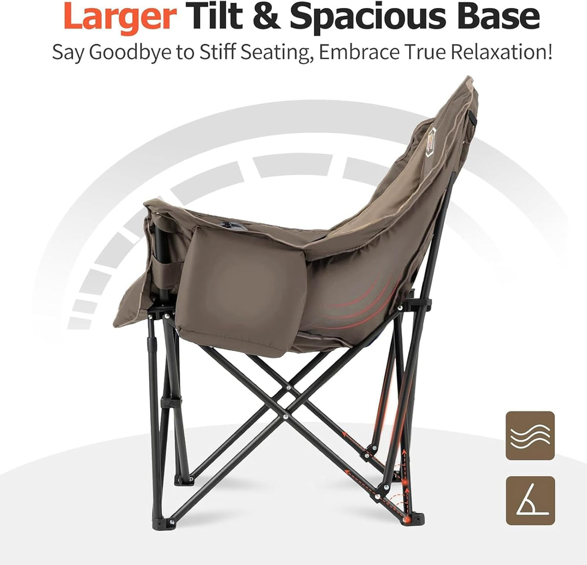 Overmont Oversized XL Camping Chair for Adults 500 lb Support
