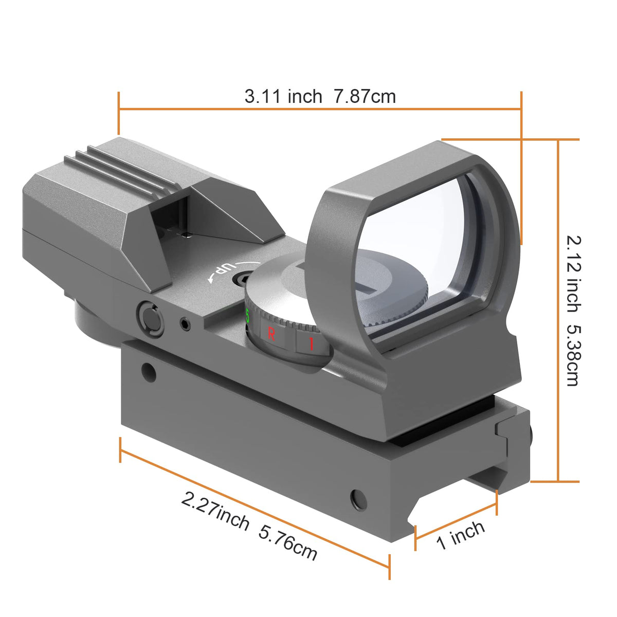 Feyachi Reflex Sight - Adjustable Reticle (4 Styles) Both Red and Green in one Sight!