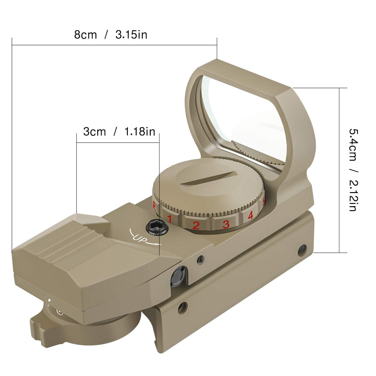 Feyachi Reflex Sight - Adjustable Reticle (4 Styles) Both Red and Green in one Sight!