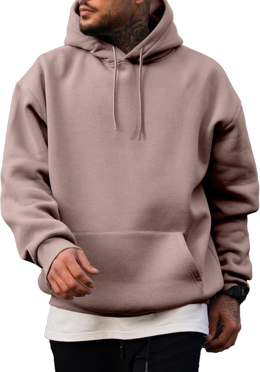 JMIERR Mens Fleece Lined Oversized Hoodie Pullover Sweatshirts