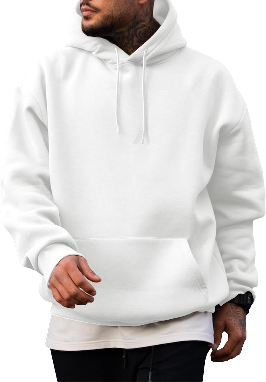 JMIERR Mens Fleece Lined Oversized Hoodie Pullover Sweatshirts