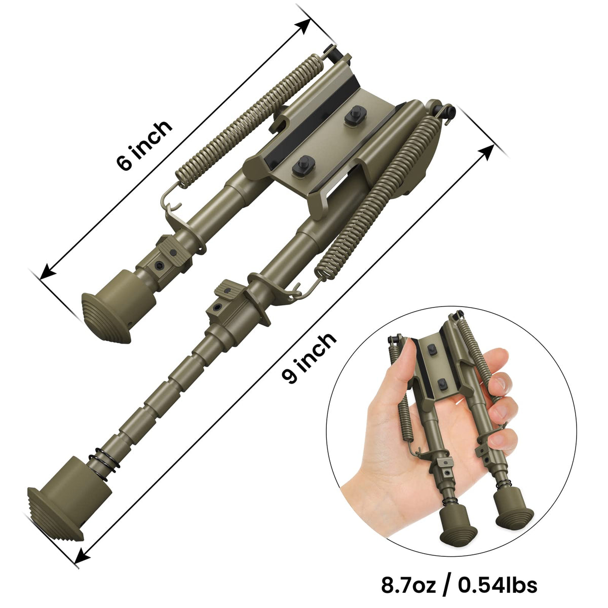 Feyachi B13 Tactical M Lock Bipod 6-9 Inch Lightweight Rifle Bipod Directly Attach to M Lock System for Hunting and Shooting