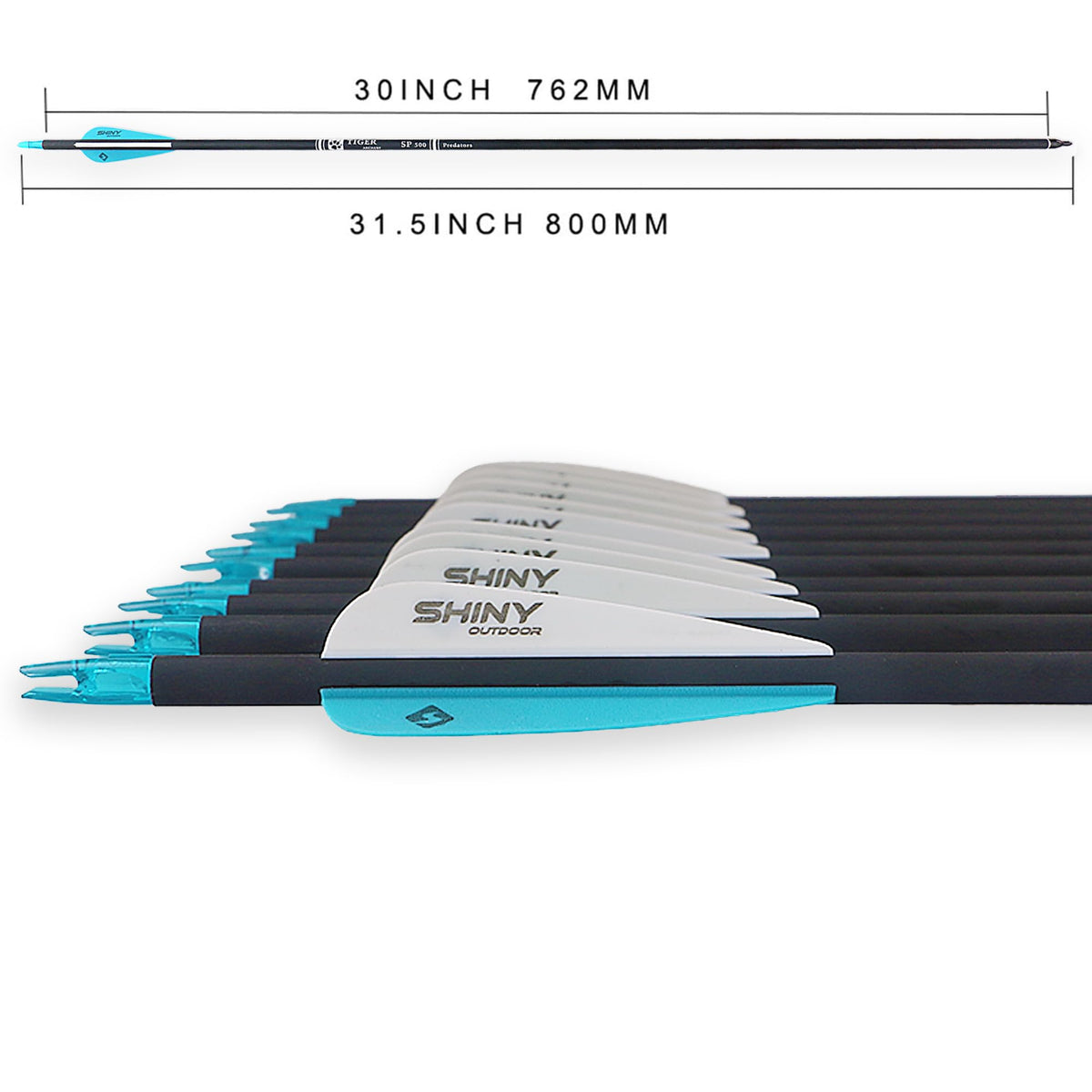 30" Carbon Arrows for Compound Recurve Bow Hunting Target