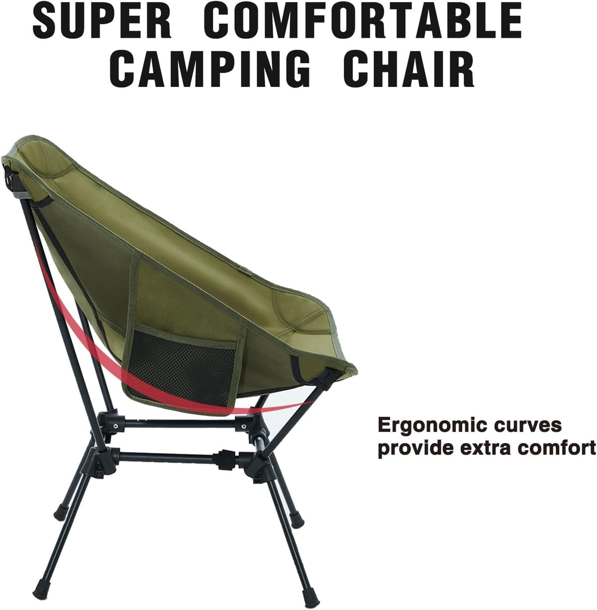 MOON LENCE Camping Chair Portable Backpacking Chair - The 4th Generation Ultralight Folding Chair - Compact, Lightweight Foldable Chairs for Hiking Mountaineering Beach (Green)