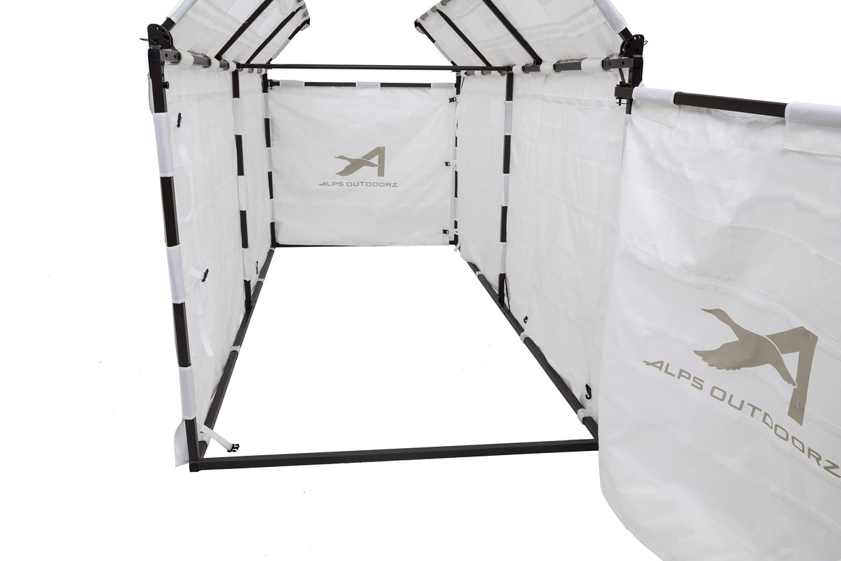 ALPS OutdoorZ Alpha Waterfowl Blind - Durable Hunting Blind, with Push Open Shooting Doors, Full-Length Side Access, Removable Gun Rests, Mesh Pockets, and Dog Doors