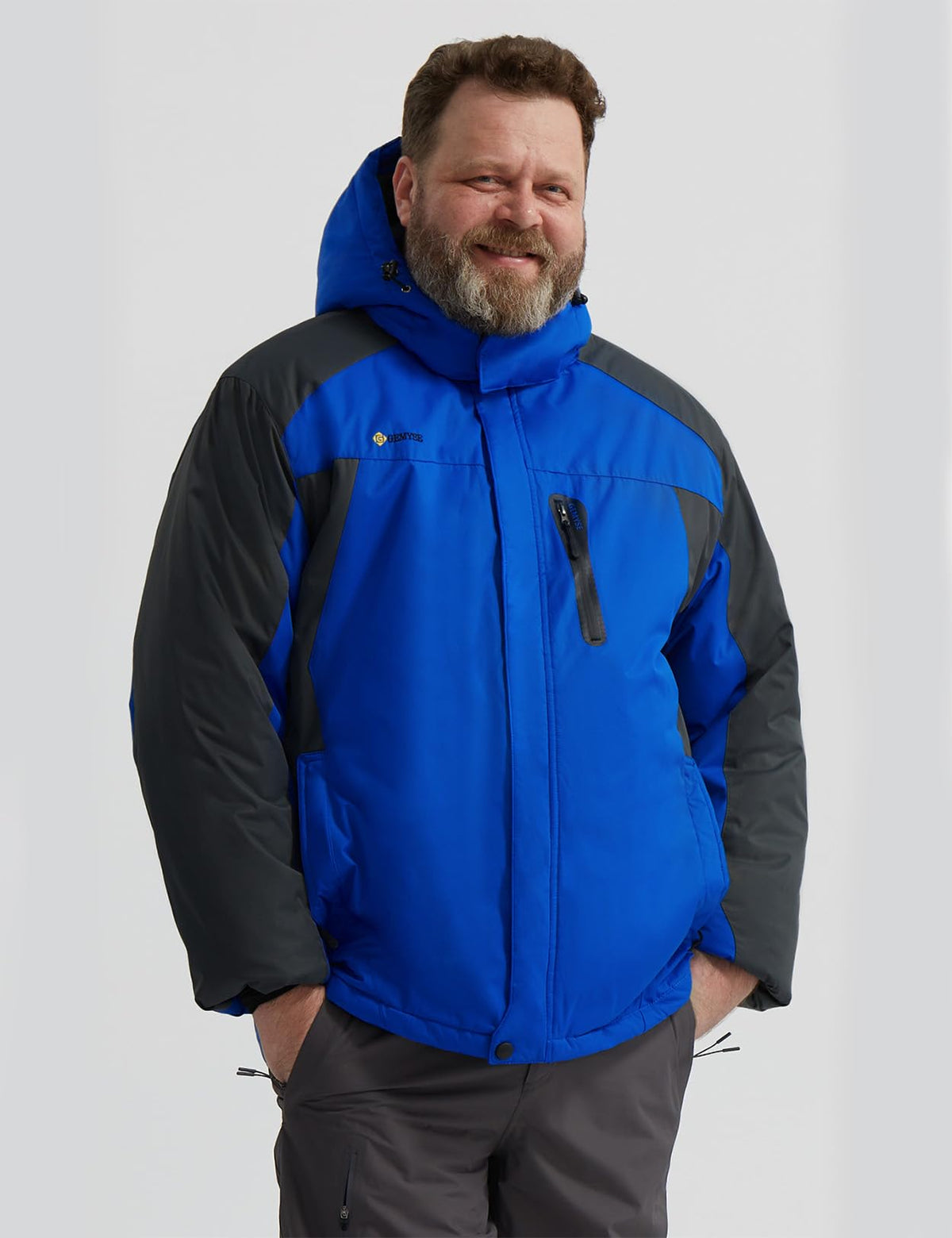 GEMYSE Men's Winter Ski Jacket Waterproof Snow Coat with Detachable Hood