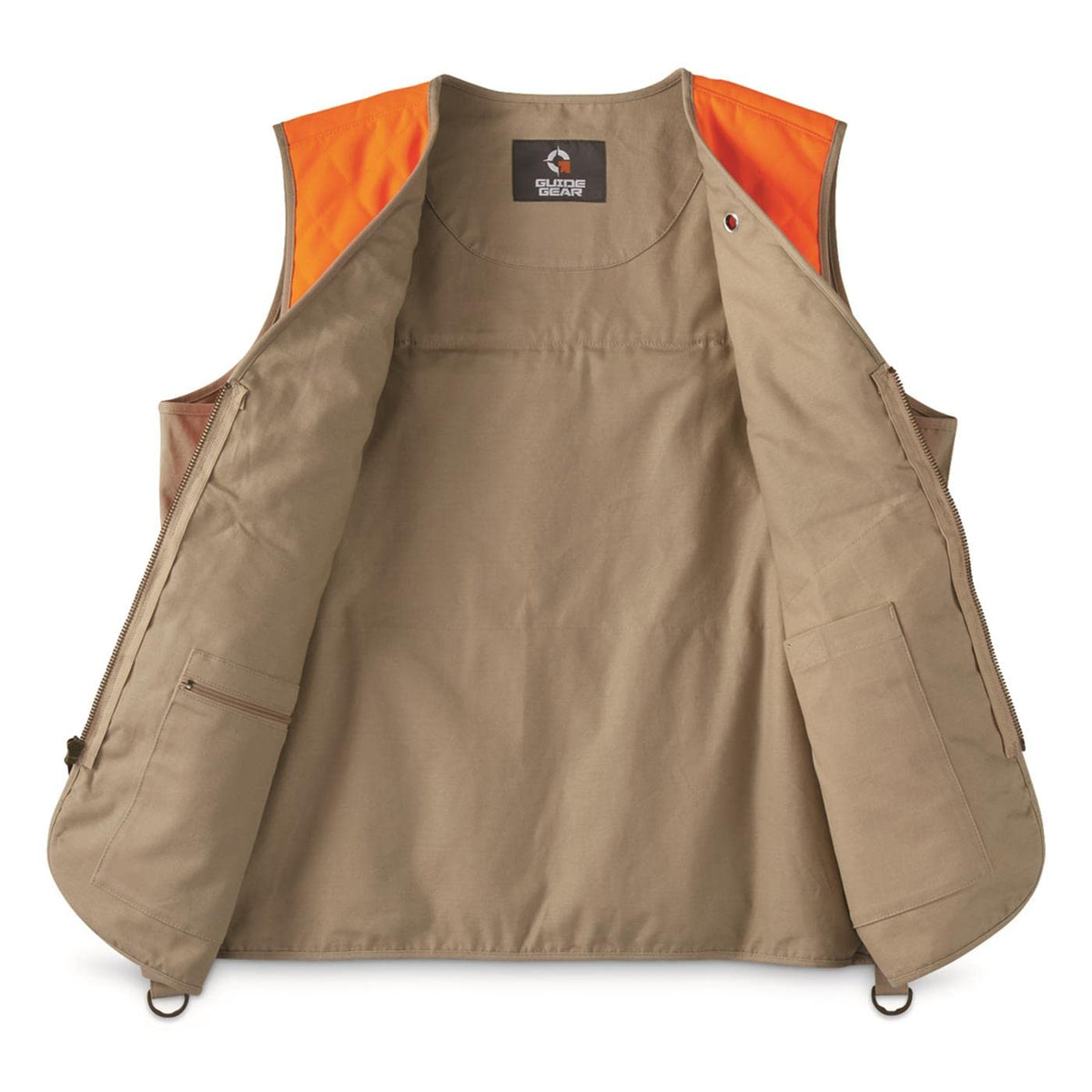 Guide Gear Men's Upland Vest for Bird Hunting, Orange with Back Game Pouch