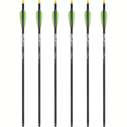 TenPoint Pro Elite 400 Carbon Crossbow Arrows - 20", Pack of 6 - with Alpha-Nock HP & HP Aluminum Bushing