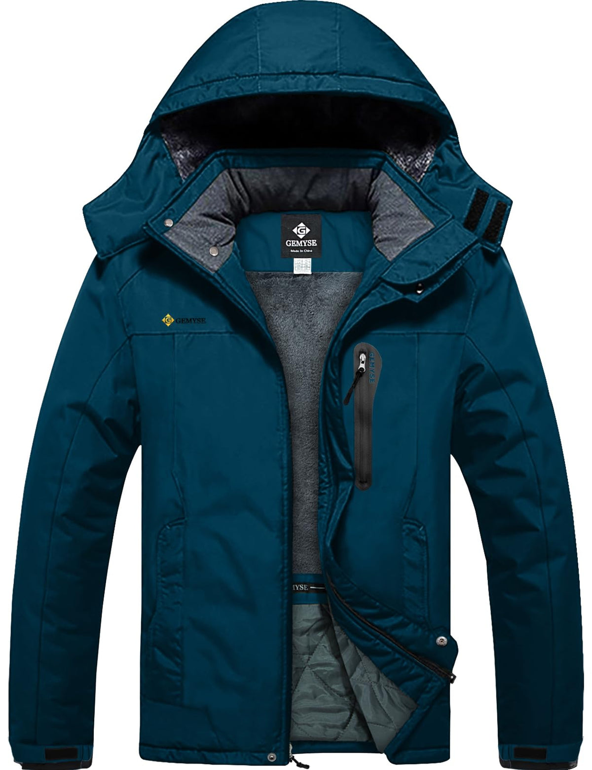 GEMYSE Men's Winter Ski Jacket Waterproof Snow Coat with Detachable Hood