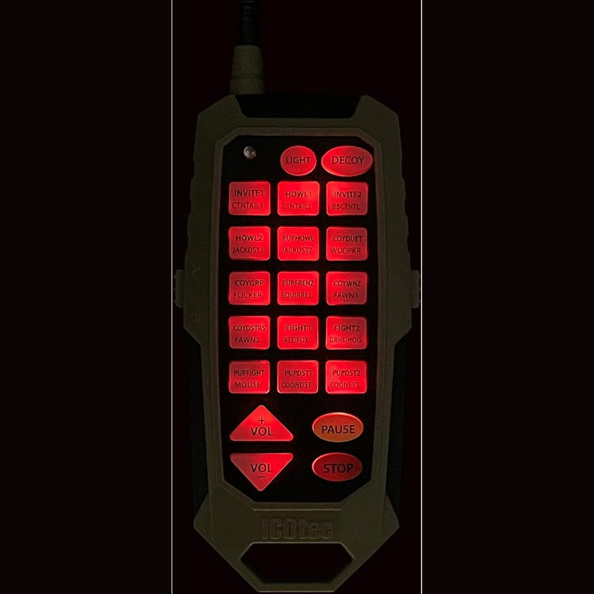 Icotec 320+ Predator Call/Decoy Combo - Perfect for Coyote, Fox, and Raccoon Hunting - 300 Yard Remote Range