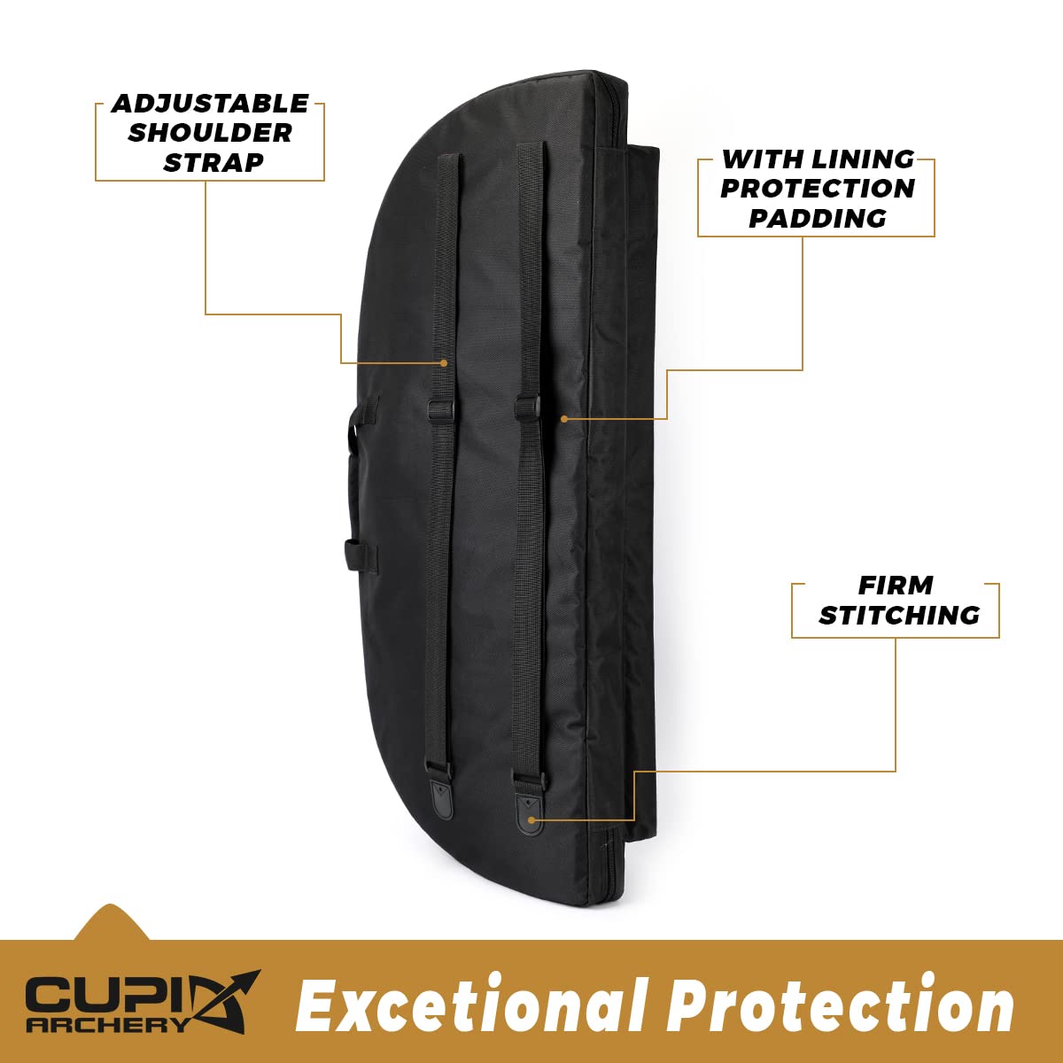 Compound Bow Case Soft Light-Weight Bow Bag with Arrow Pocket and Backpack Straps
