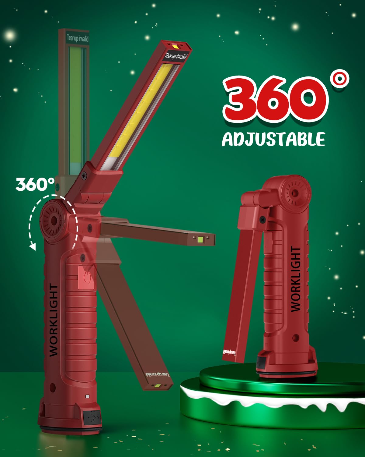Coquimbo 2 Pack Rechargeable Work Light, Christmas Dad Gifts for Men Him