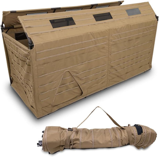 ALPS OutdoorZ Alpha Waterfowl Blind - Durable Hunting Blind, with Push Open Shooting Doors, Full-Length Side Access, Removable Gun Rests, Mesh Pockets, and Dog Doors